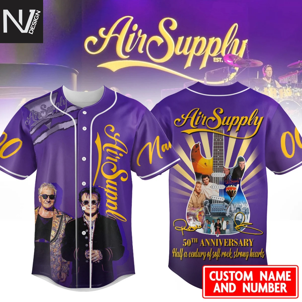 Personalized Air Supply 50th Anniversary Baseball Jersey Personalized Air Supply 50th Anniversary Baseball Jersey