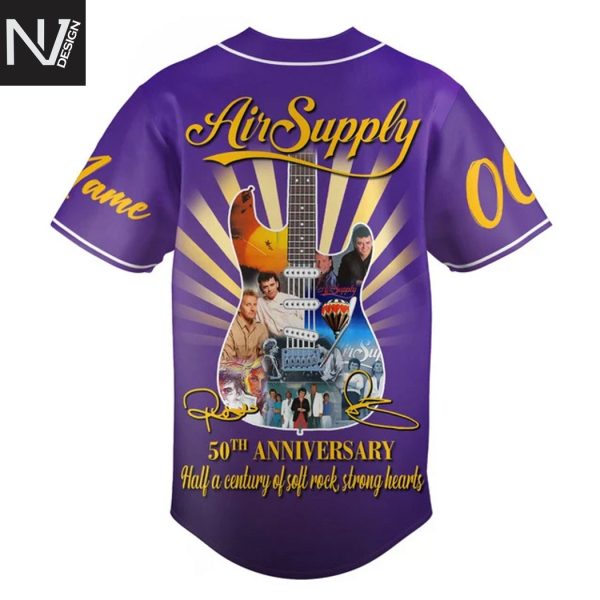 Personalized Air Supply 50th Anniversary Baseball Jersey