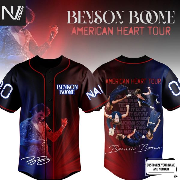 Personalized Benson Boone American Heart Tour Baseball Jersey