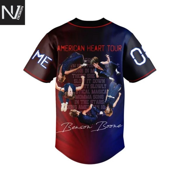 Personalized Benson Boone American Heart Tour Baseball Jersey