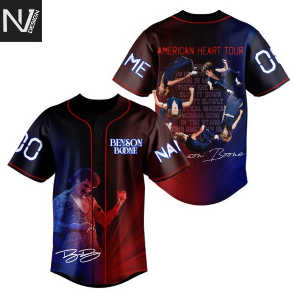 Personalized Benson Boone American Heart Tour Baseball Jersey