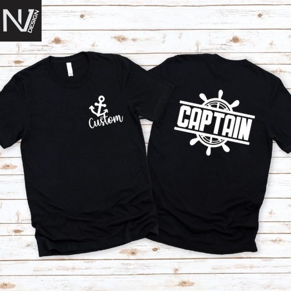 Personalized Boat Captain Design T-Shirt