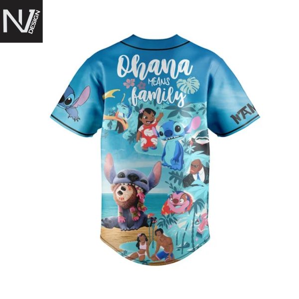Personalized Lilo & Stitch Ohana Means Family Baseball Jersey