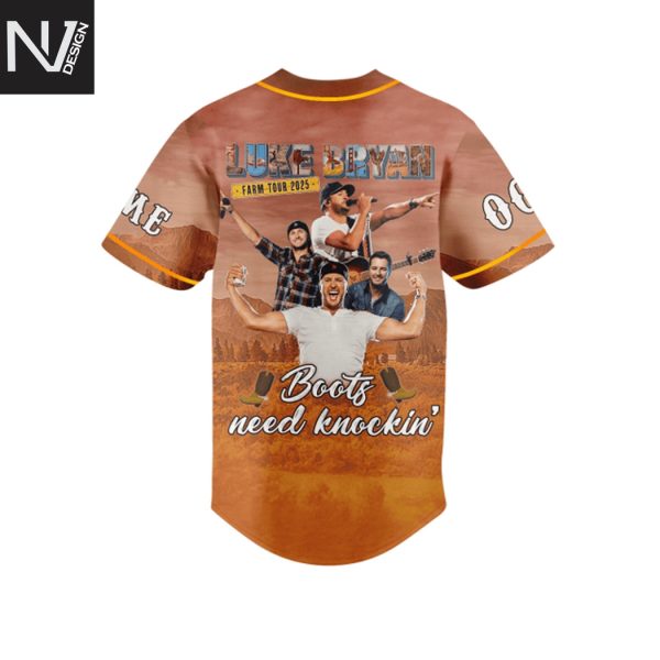 Personalized Luke Bryan Boots Need Knockin Farm Tour 2025 Baseball Jersey