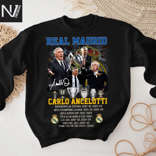 Real Madrid Carlo Ancelotti Signature Unisex T-Shirt