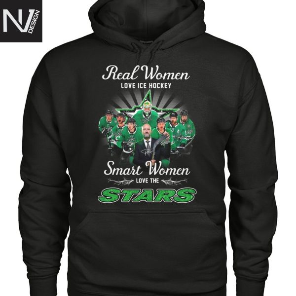 Real Women Love Ice Hockey Smart Women Love The Dallas Stars Signature Unisex T-Shirt