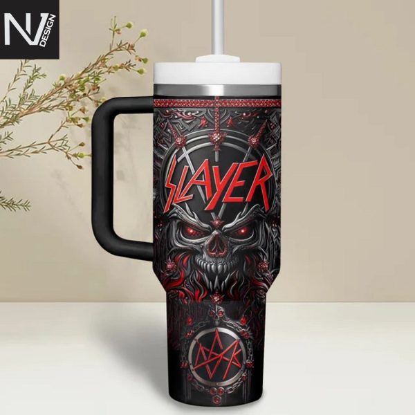 Slayer Blood Fire Slayer Tumbler With Handle And Straw