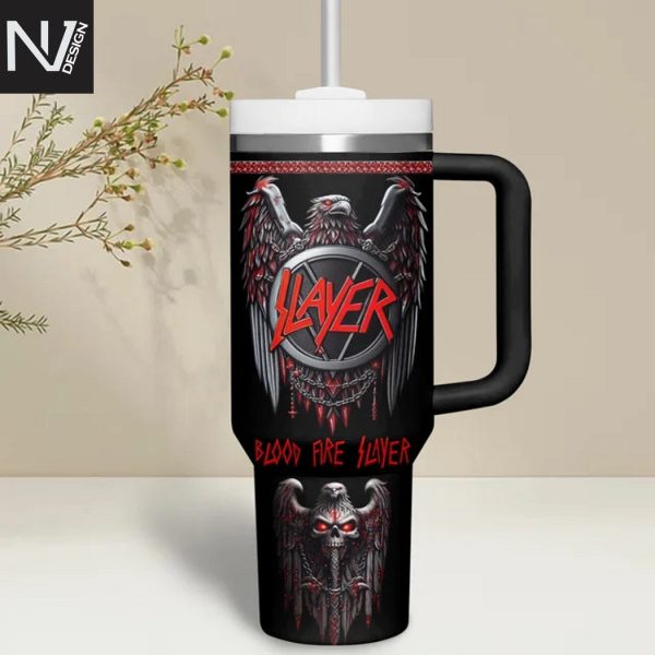 Slayer Blood Fire Slayer Tumbler With Handle And Straw