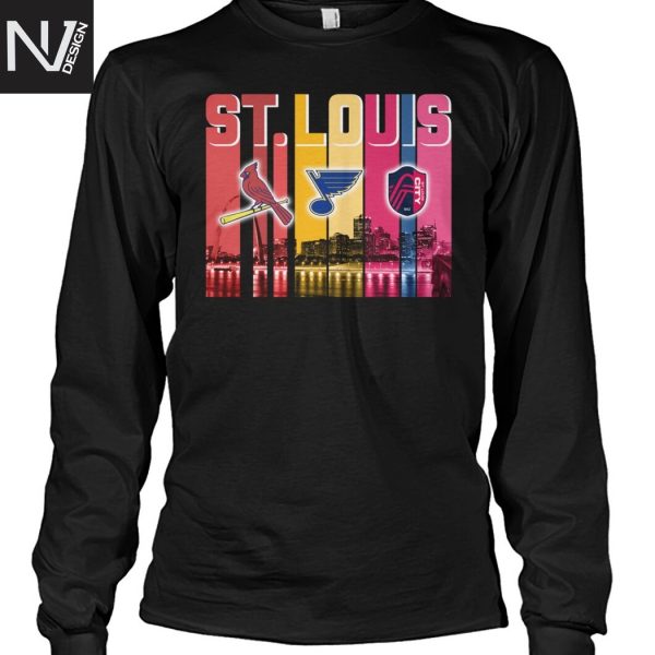 St. Louis Cardinals x St. Louis Blues x St. Louis City SC Unisex T-Shirt