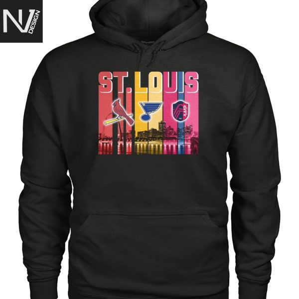 St. Louis Cardinals x St. Louis Blues x St. Louis City SC Unisex T-Shirt