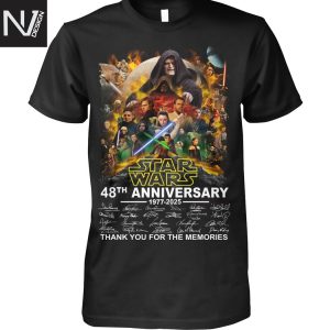 Star Wars 48th Anniversary 1977-2025 Signature Thank You For The Memories Unisex T-Shirt
