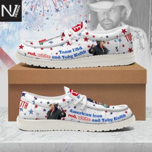 Team Usa Red White And Toby Keith Hey Dude Shoes