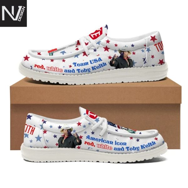 Team Usa Red White And Toby Keith Hey Dude Shoes