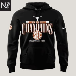 Texas Longhorns Baseball SEC CHAMPIONS 2025 Its Just Means More Hoodie – Black