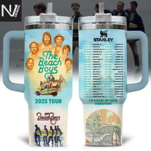 The Beach Boys 2025 Tour Im Pickin Up Good Vibrations Tumbler With Handle And Straw