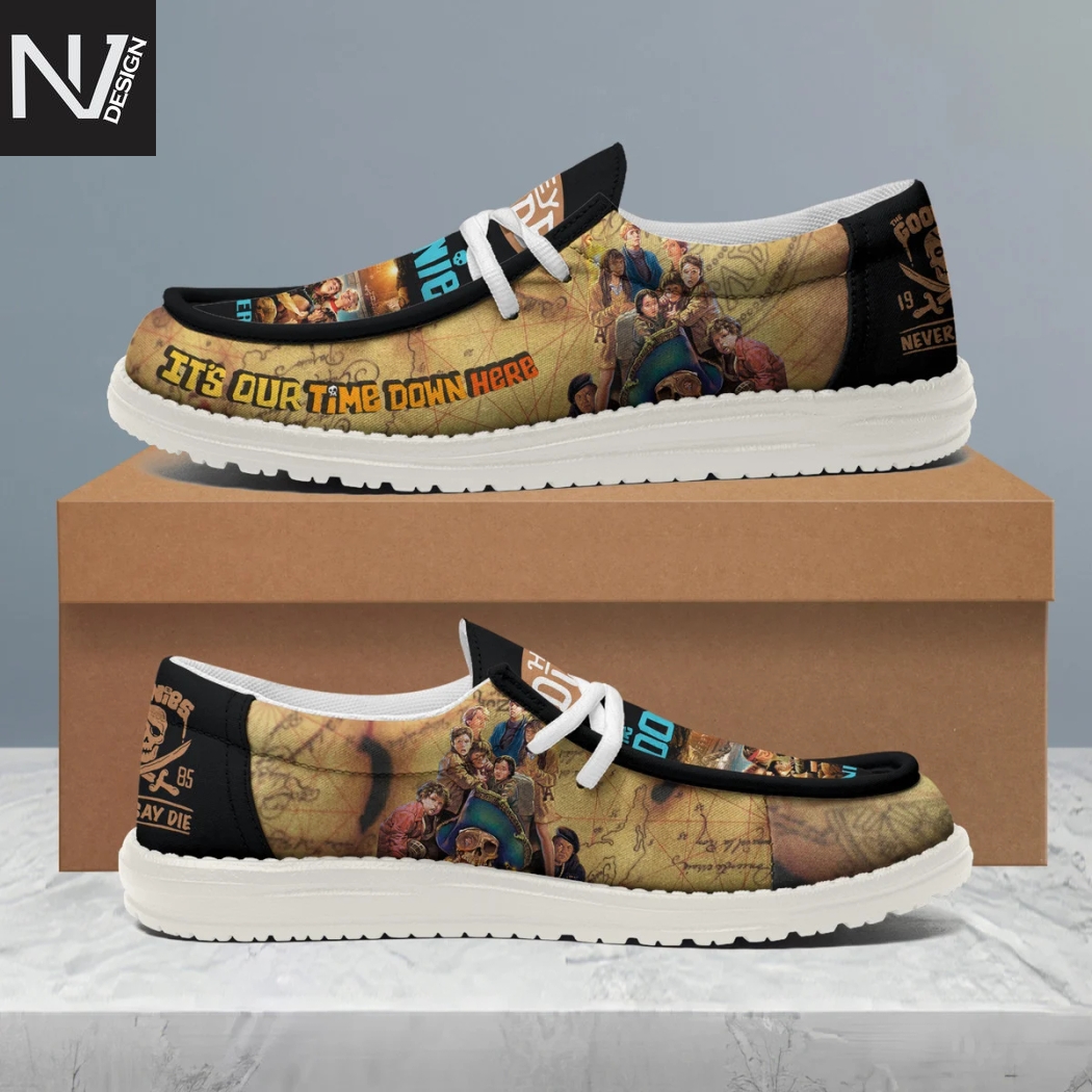 The Goonies Never Say Die Its Our Time Down Here 40 Anniversary Hey Dude Shoes The Goonies Never Say Die Its Our Time Down Here 40 Anniversary Hey Dude Shoes