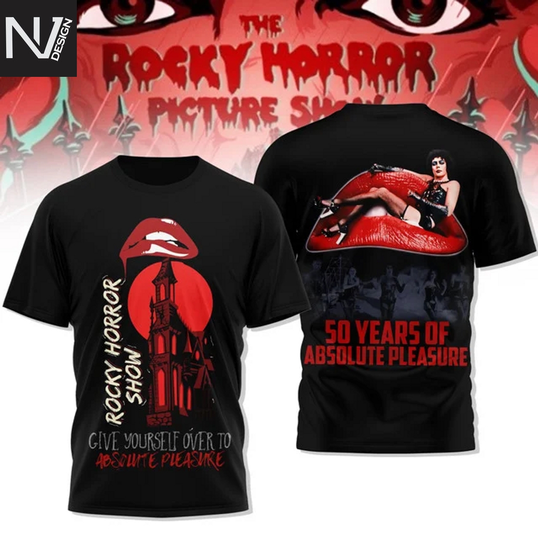 The Rocky Horror Picture Show 50 Years Of Absolute Pleasure 3D T-Shirt The Rocky Horror Picture Show 50 Years Of Absolute Pleasure 3D T-Shirt