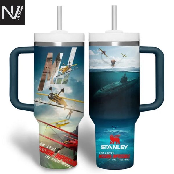 Tom Cruise Mission Impossible The Final Reckoning Tumbler With Handle And Straw