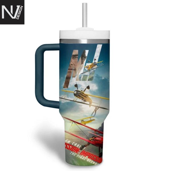 Tom Cruise Mission Impossible The Final Reckoning Tumbler With Handle And Straw