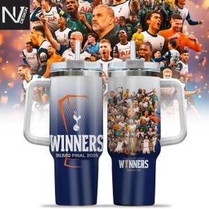 Tottenham Hotspur Europa League 2025 Champions Bilbao Final Winners Tumbler With Handle And Straw