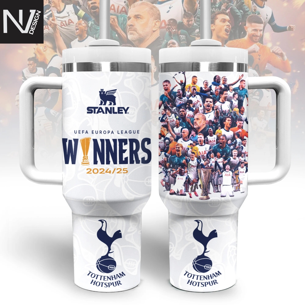 Tottenham Hotspur - UEFA Europa League Champions 2025 Tumbler With Handle And Straw Tottenham Hotspur - UEFA Europa League Champions 2025 Tumbler With Handle And Straw