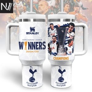 Tottenham Hotspur – UEFA Europa League Champions 2025 Winners Tumbler With Handle And Straw