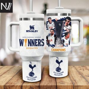 Tottenham Hotspur – UEFA Europa League Champions 2025 Winners Tumbler With Handle And Straw