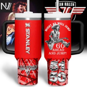 Van Halen Might As Well Jump Go Ahead And Jump Tumbler With Handle And Straw