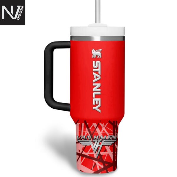 Van Halen Might As Well Jump Go Ahead And Jump Tumbler With Handle And Straw