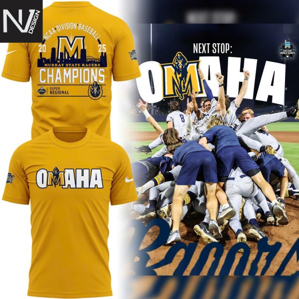 2025 NCAA Division Baseball Super Regional Champions Murray State Racers Omaha 3D T-Shirt