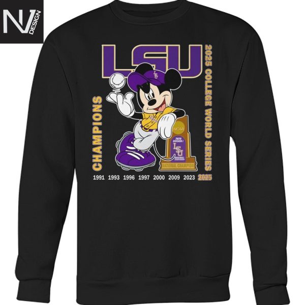 2025 NCAA Men College World Series Champions LSU Tigers Unisex T-Shirt