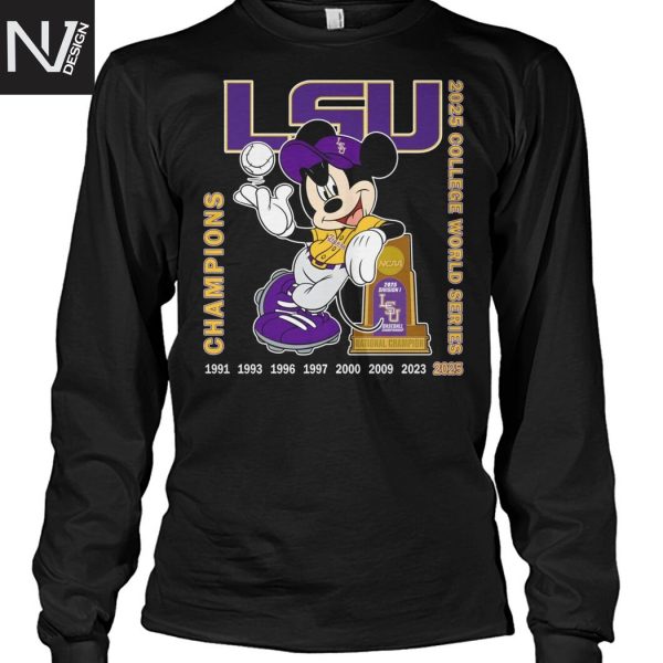 2025 NCAA Men College World Series Champions LSU Tigers Unisex T-Shirt