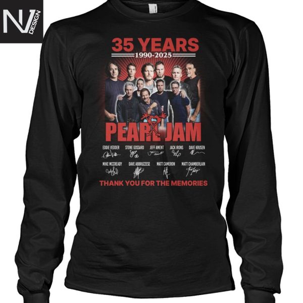 35 Years Pearl Jam 1990-2025 Signature Thank You For The Memories Unisex T-Shirt