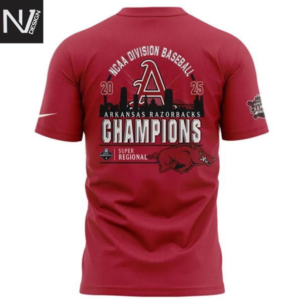 Arkansas Razorbacks Baseball Omahogs Super Regionals Champions 3D T-Shirt