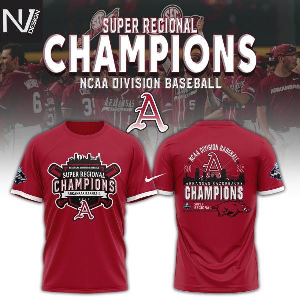 Arkansas Razorbacks 2025 Super Regionals Champions 3D T-Shirt