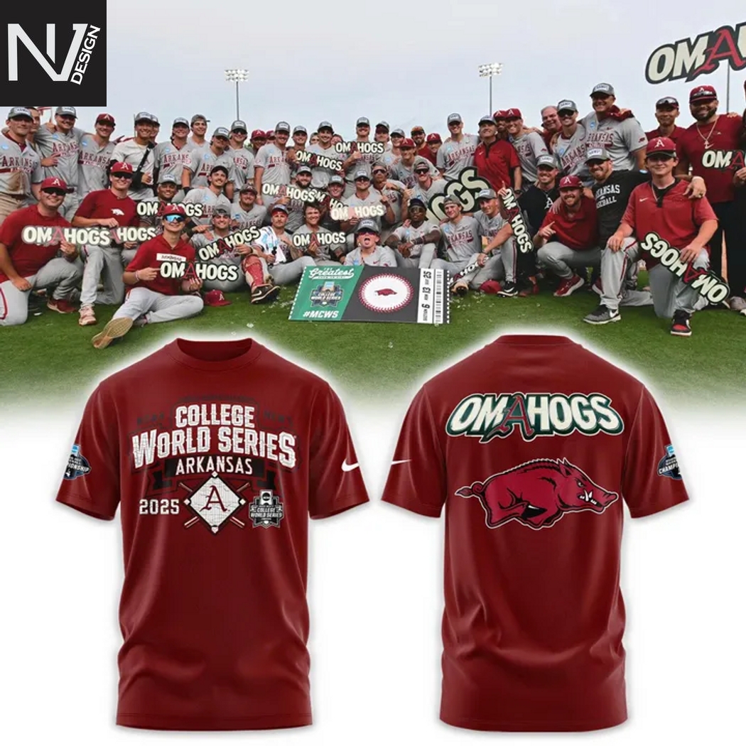 Arkansas Razorbacks Baseball College World Series 2025 Omahogs 3D T-Shirt Arkansas Razorbacks Baseball College World Series 2025 Omahogs 3D T-Shirt