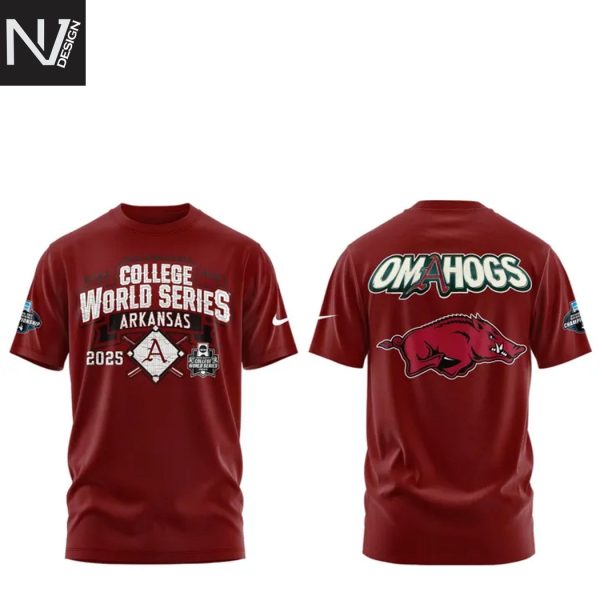 Arkansas Razorbacks Baseball College World Series 2025 Omahogs 3D T-Shirt