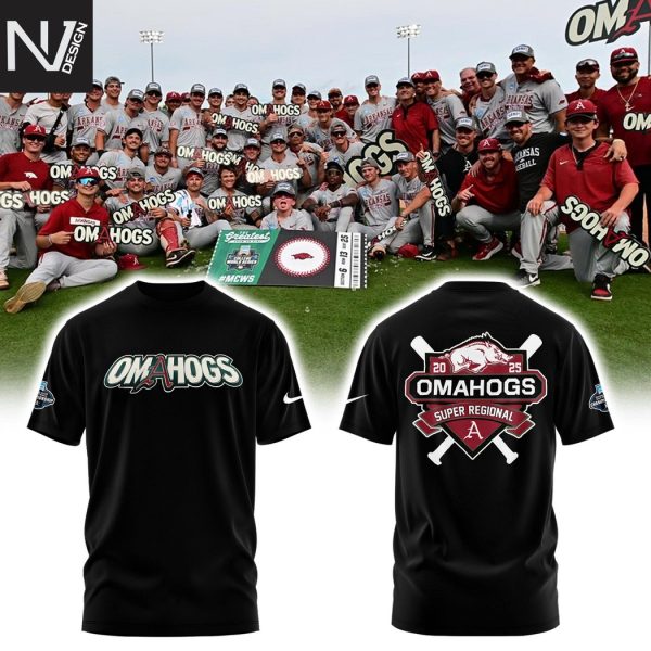 Arkansas Razorbacks Super Regional 2025 Omahogs 3D T-Shirt – Black