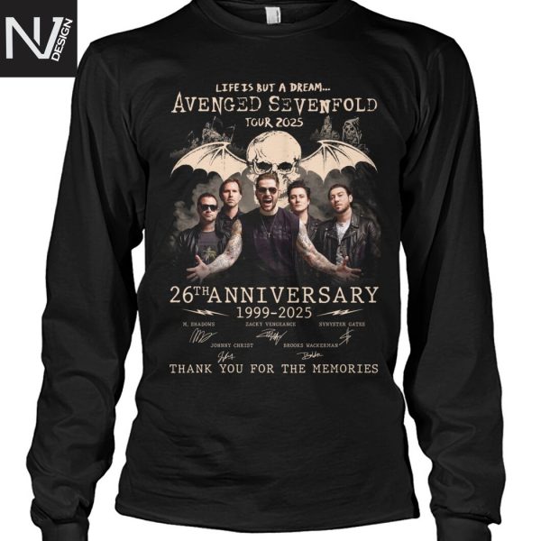 Avenged Sevenfold Life Is But A Dream Tour 2025 26th Anniversary 1999-2025 Signature Thank You For The Memories Unisex T-Shirt