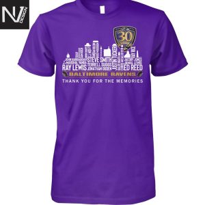 Baltimore Ravens 30 Seasons Thank You For The Memories Unisex T-Shirt