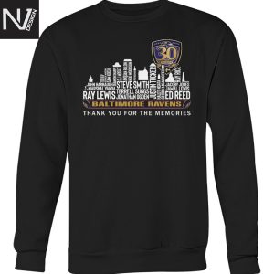 Baltimore Ravens 30 Seasons Thank You For The Memories Unisex T-Shirt