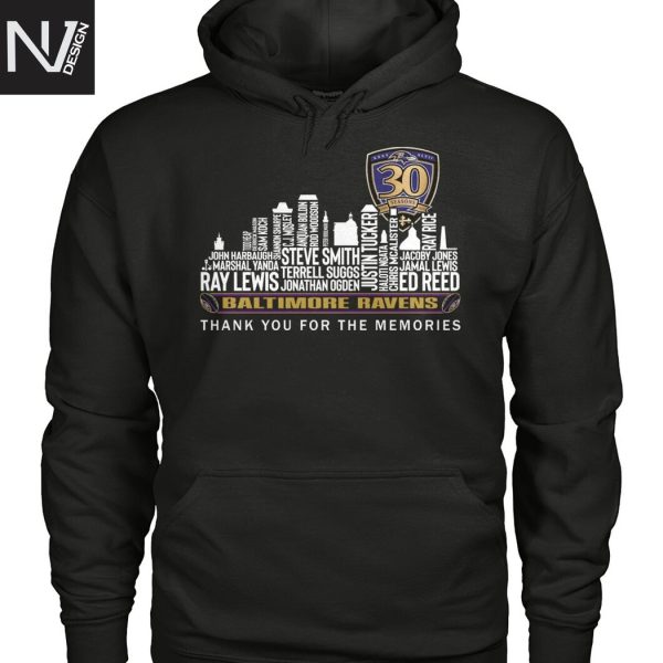 Baltimore Ravens 30 Seasons Thank You For The Memories Unisex T-Shirt