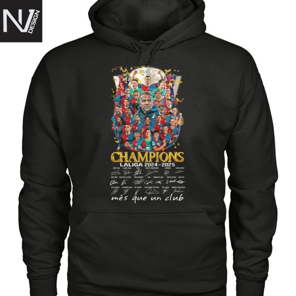 Barcelona Champions Laliga 2024-2025 Signature Mes Que Un Club Unisex T-Shirt