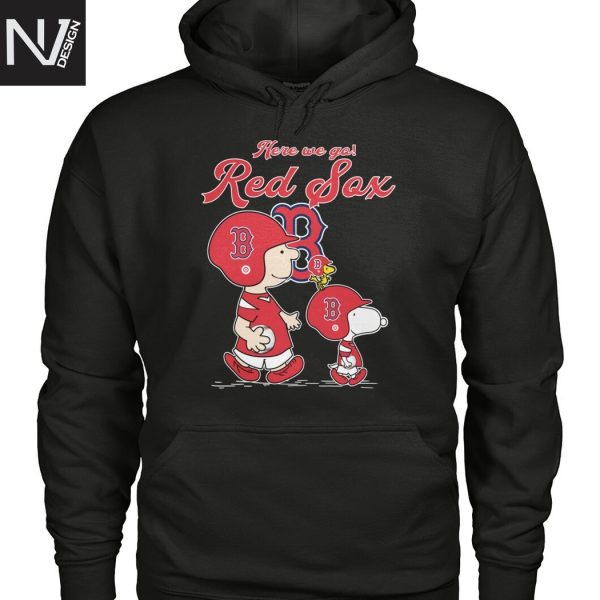 Boston Red Sox Here We Go Snoopy Unisex T-Shirt