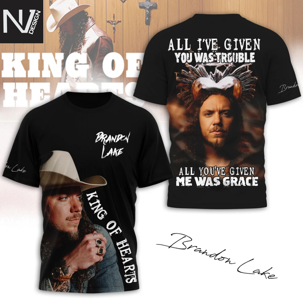 Brandon Lake King Of Hearts 3D T-Shirt Brandon Lake King Of Hearts 3D T-Shirt