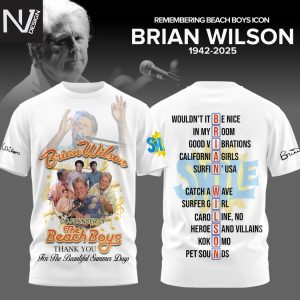 Brian Wilson The Beach Boys 1942-2025 Thank You For The Beautiful Summer Day 3D T-Shirt