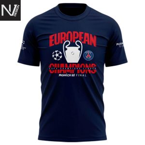 Champions Of Europe 2025 Paris Saint-Germain 3D T-Shirt