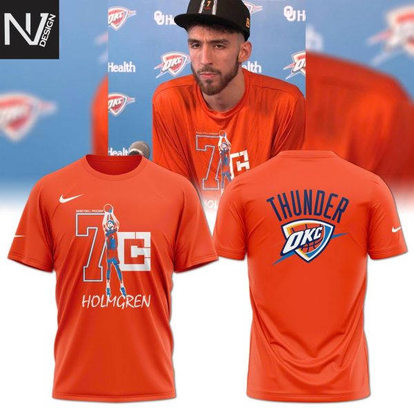 Chet Holmgren 7C Oklahoma City Thunder 3D T-Shirt – Orange