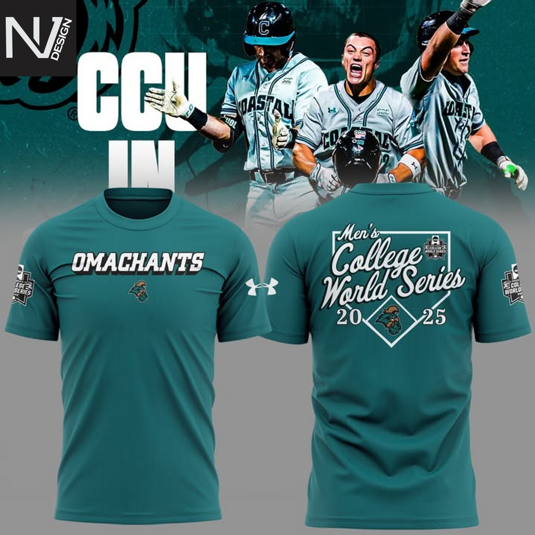 Coastal Carolina Chanticleers Mens College World Series 2025 Omachants 3D T-Shirt Coastal Carolina Chanticleers Mens College World Series 2025 Omachants 3D T-Shirt