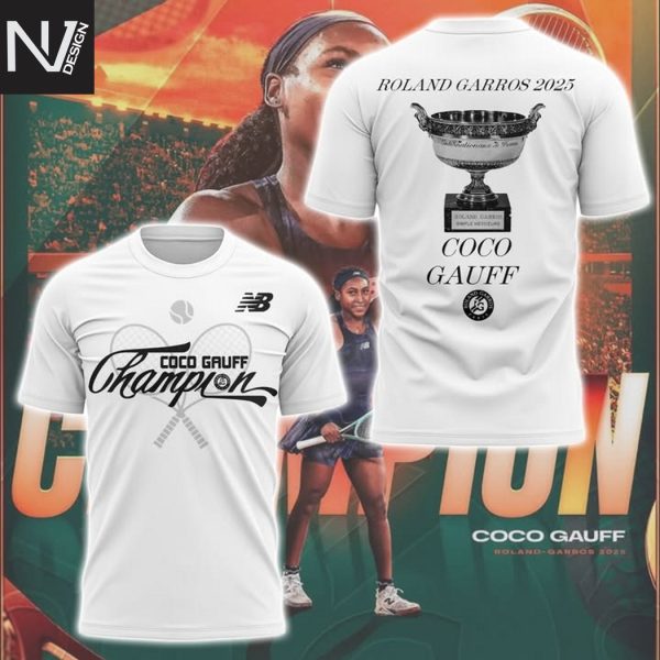 Coco Gauff Roland Garros Final 2025 3D T-Shirt